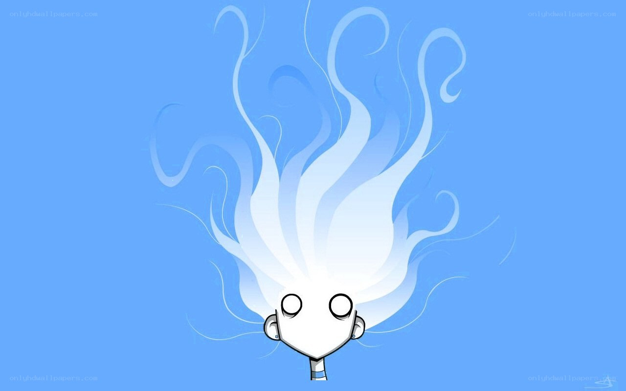 cartoon character with white hair