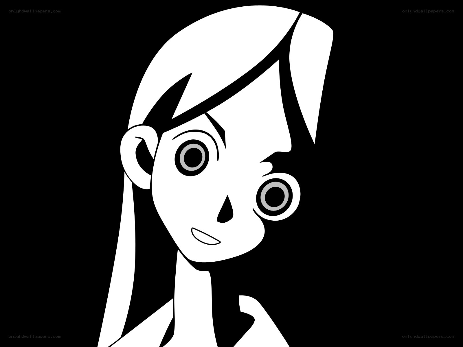 cartoon character with wide eyes