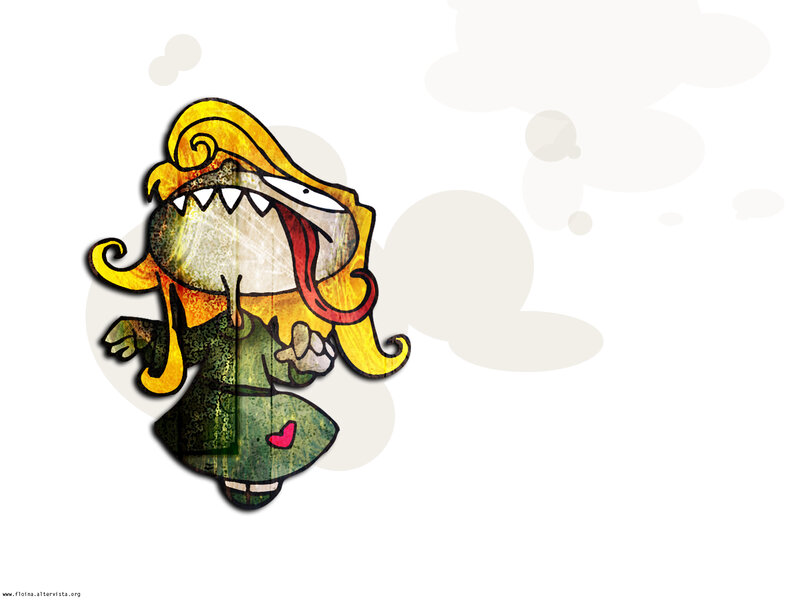 cartoon character with yellow hair