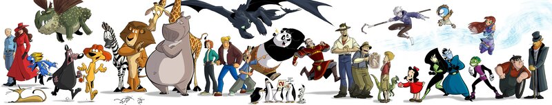 cartoon characters collage