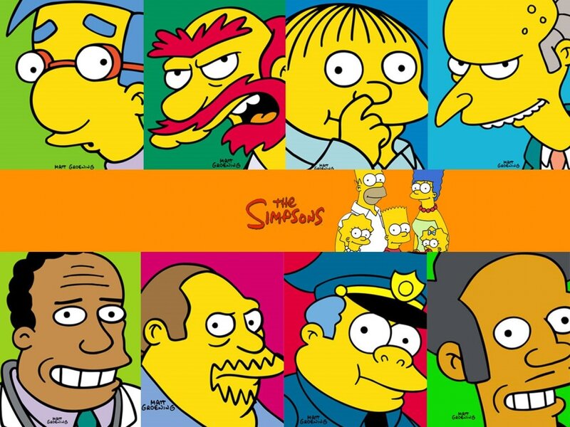 Cartoon Characters Collage — Yellow