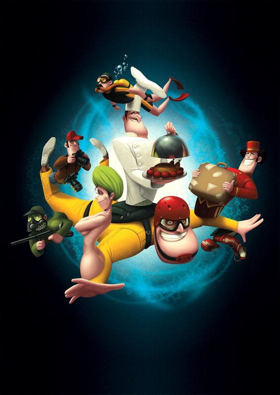 Cartoon Characters Floating