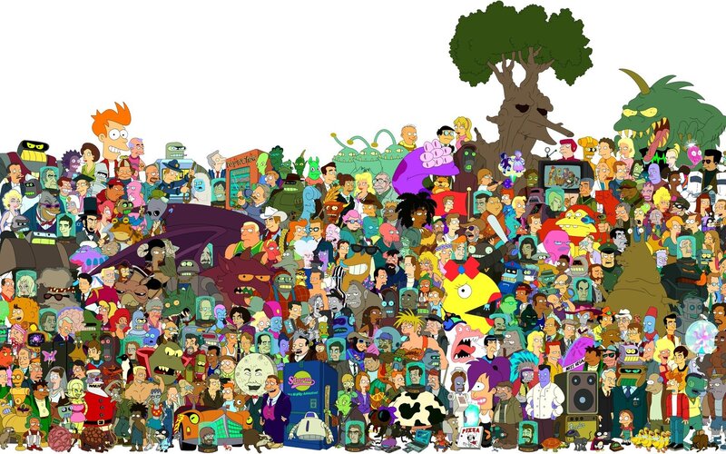 Cartoon Characters Gathering — Green