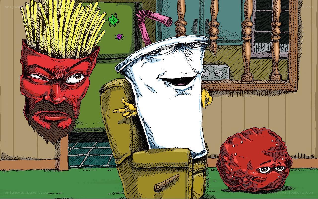 Cartoon characters in a room