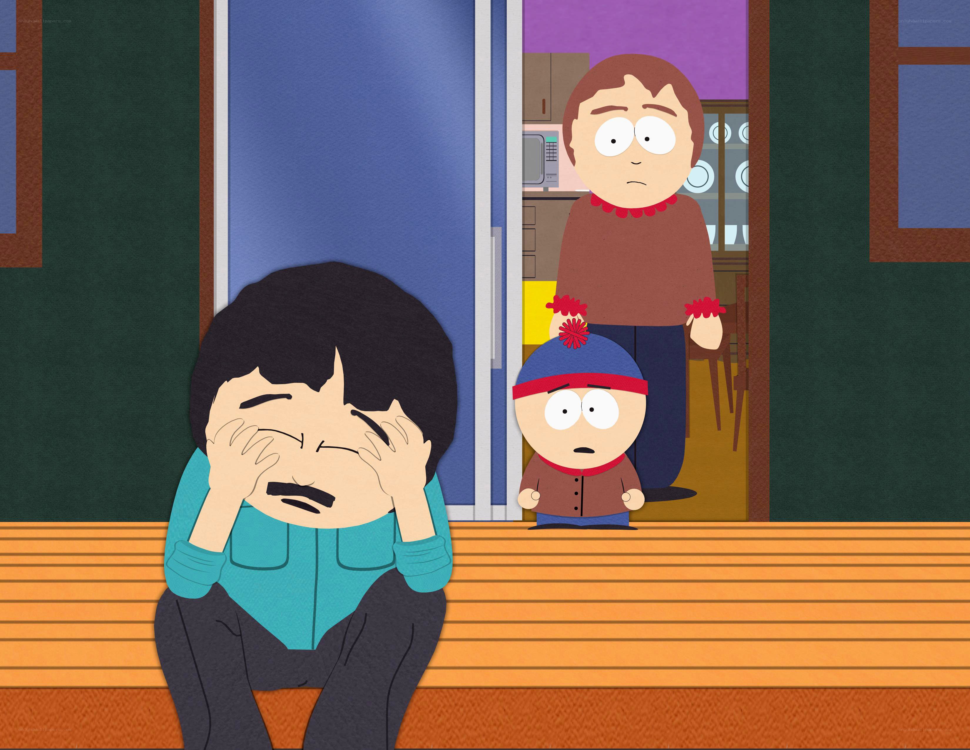 Cartoon characters in a tense scene
