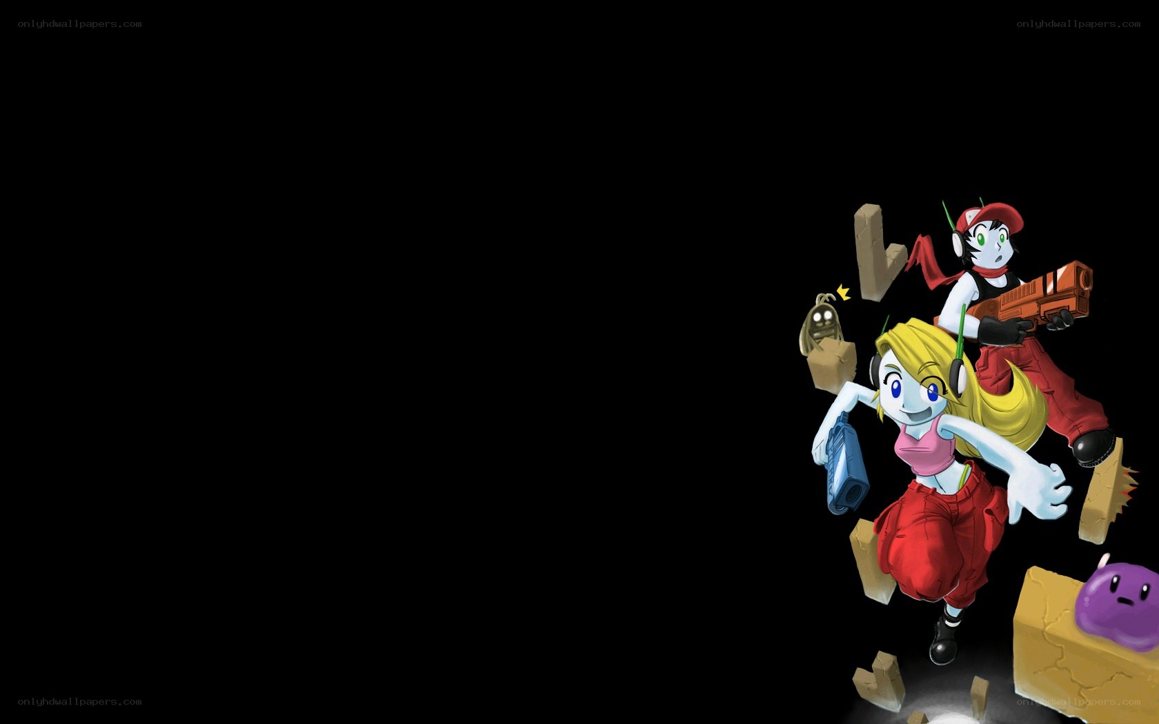 cartoon characters in action