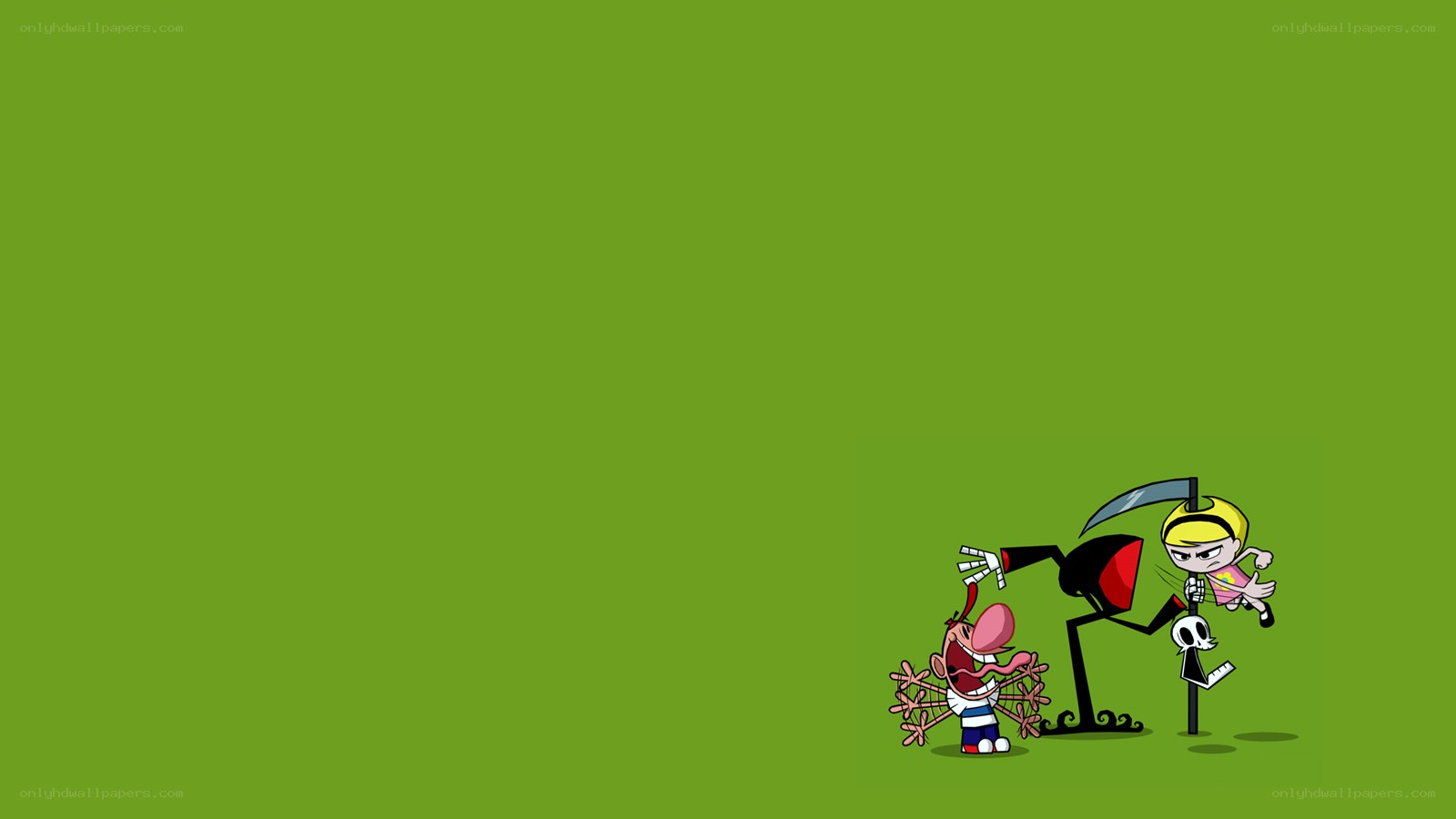 Cartoon characters in action