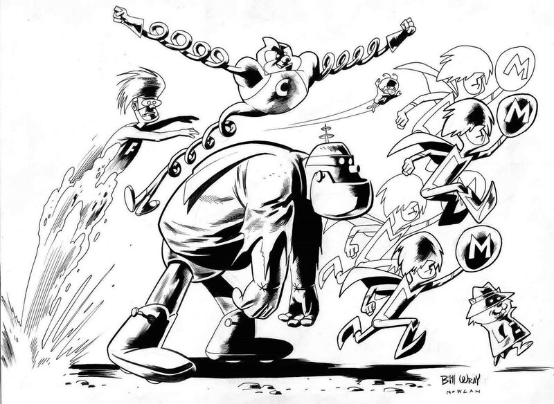 cartoon characters in action