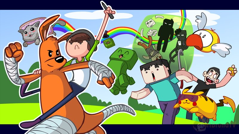 Cartoon Characters in Action — Green, Chaotic