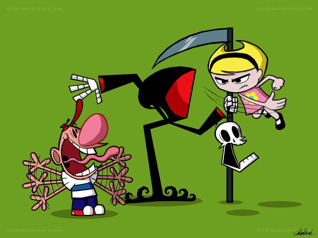 Cartoon characters in action