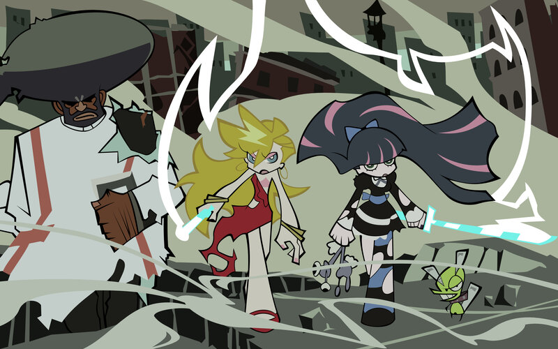 Cartoon characters in battle
