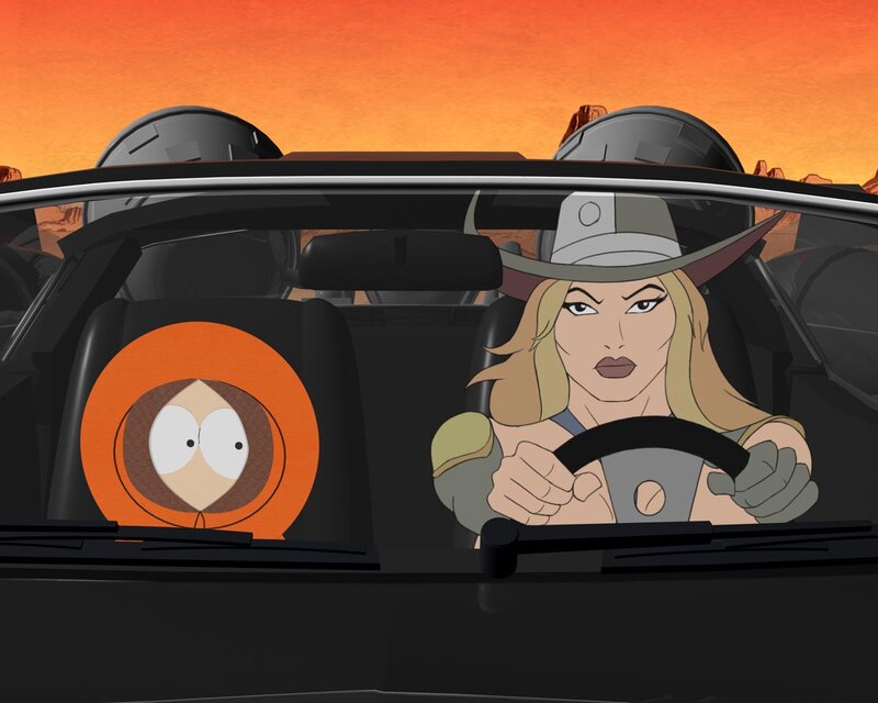 Cartoon Characters in Car