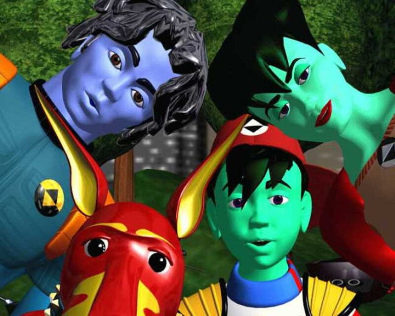 cartoon characters in colorful scene