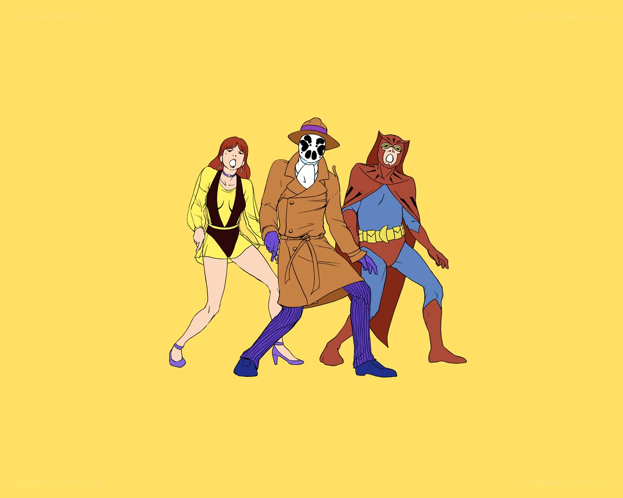 cartoon characters in costumes