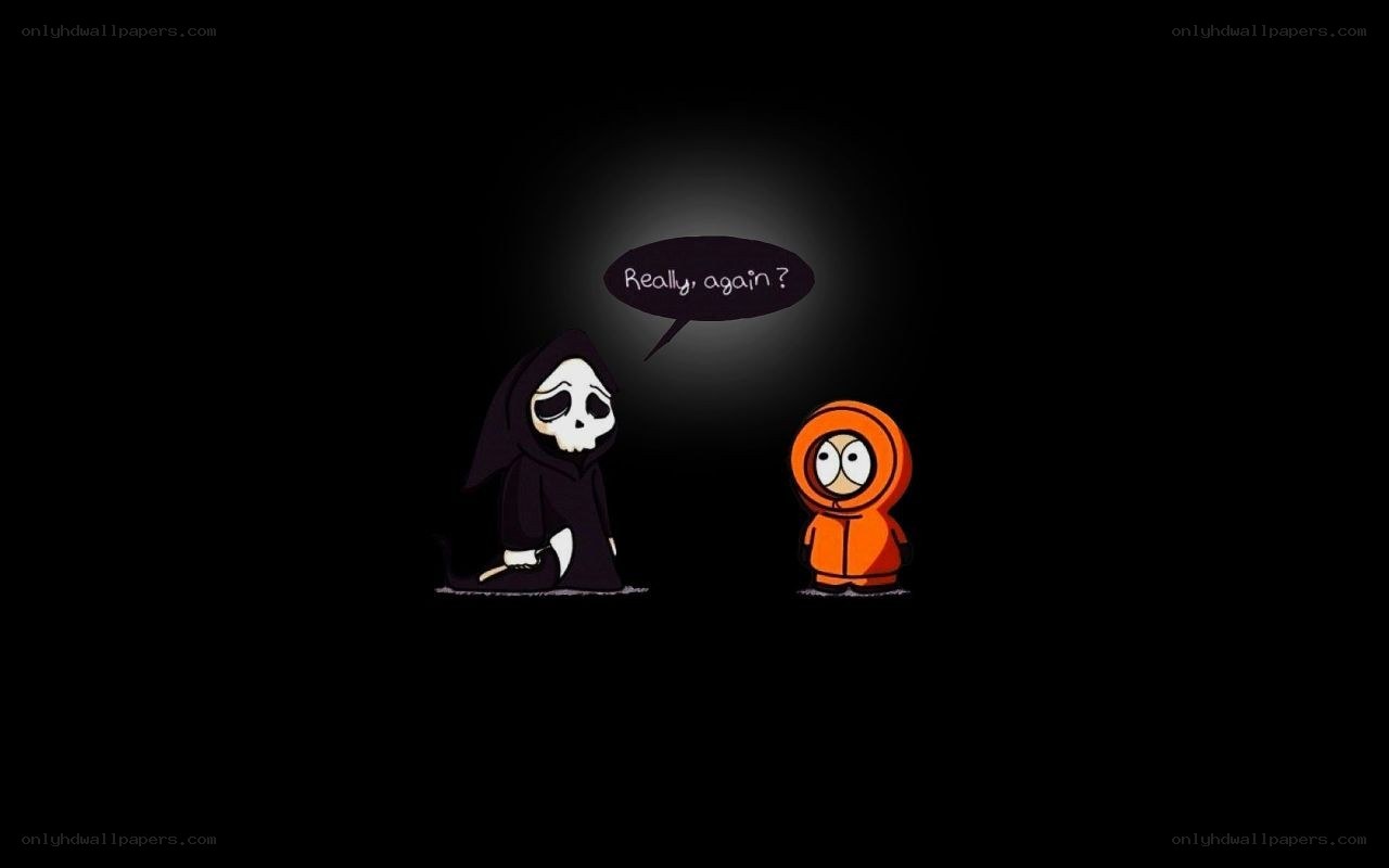 Cartoon characters in dark scene