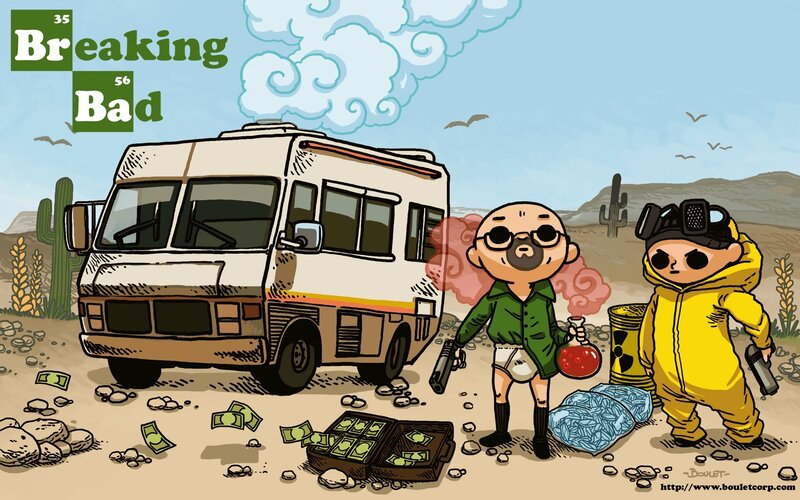 Cartoon Characters in Desert — Green