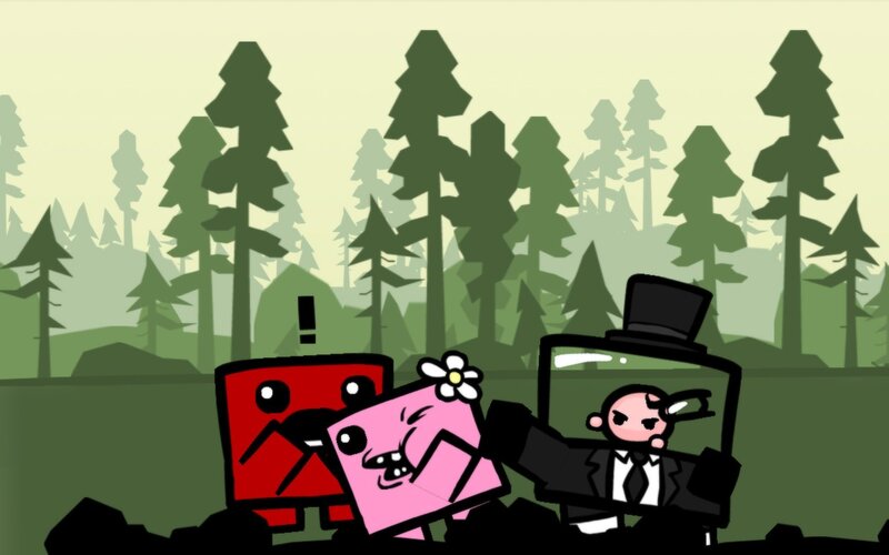 Cartoon characters in forest