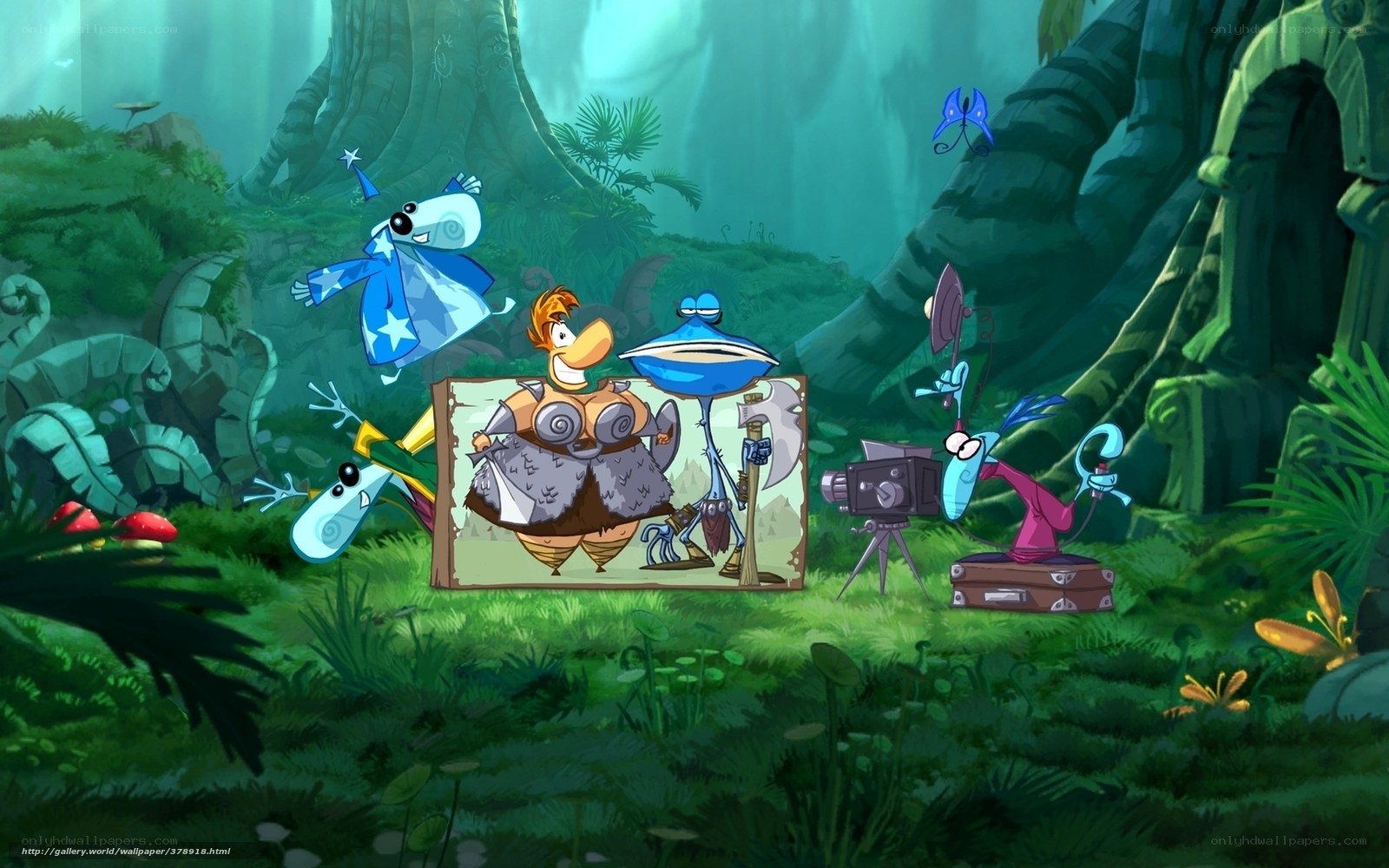 cartoon characters in jungle