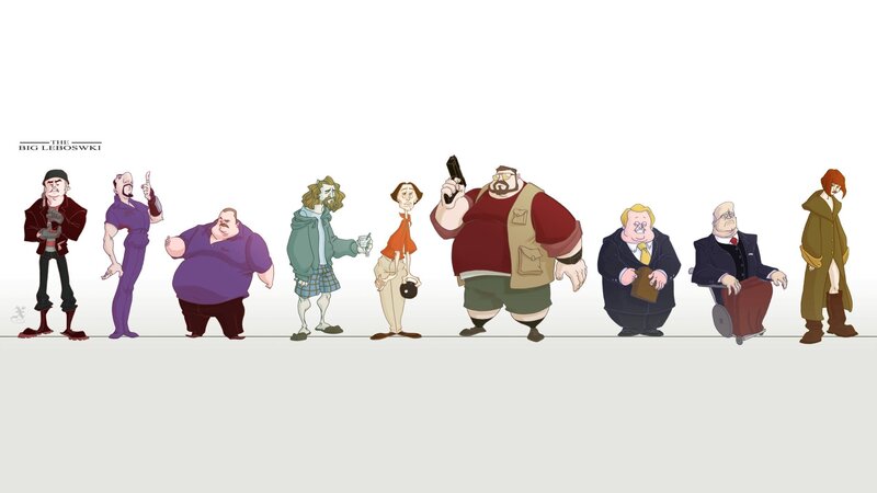 Cartoon Characters in Line — White