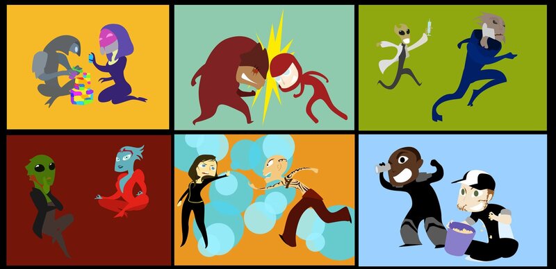Cartoon Characters in Panels