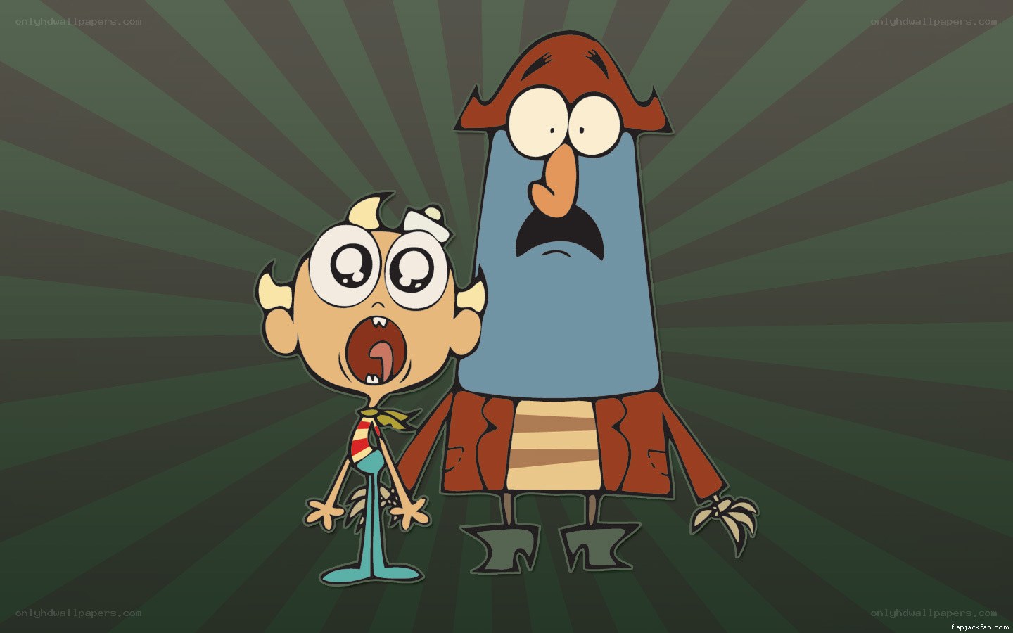 Cartoon characters in shock