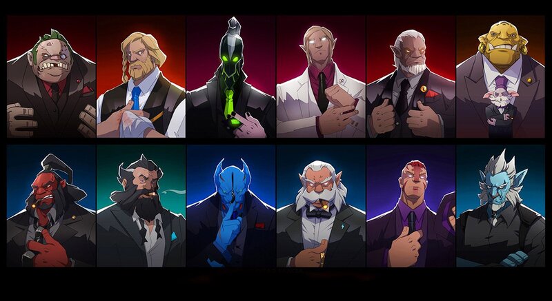 Cartoon Characters in Suits — Black