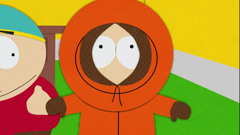 Cartoon characters in winter clothes