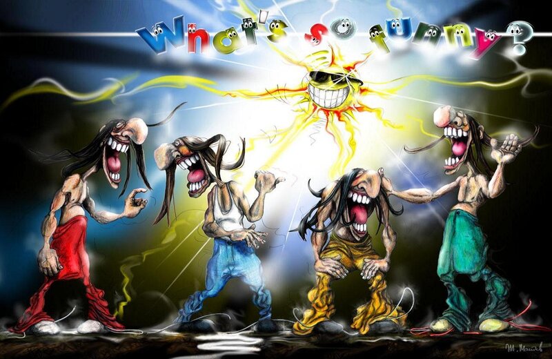 cartoon characters laughing