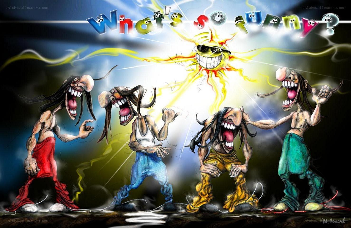 cartoon characters laughing