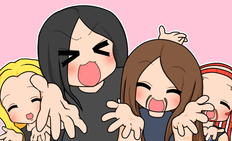 cartoon characters laughing