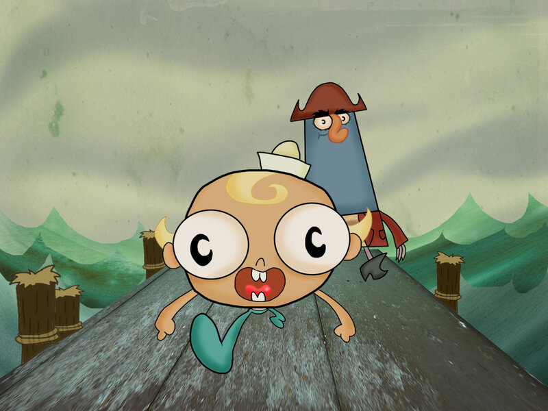 cartoon characters on a ship