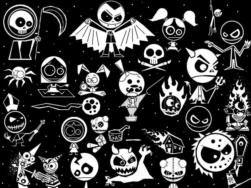 Cartoon Characters on Black