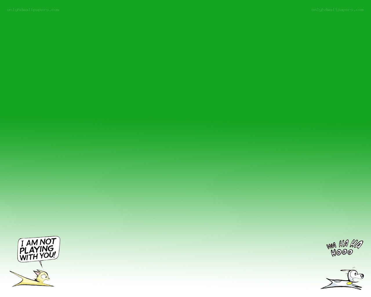 Cartoon characters on green background