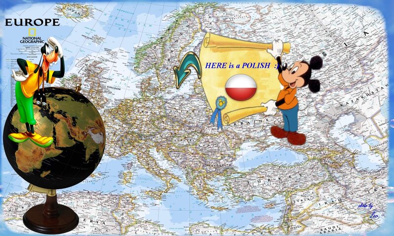 Cartoon Characters on Map