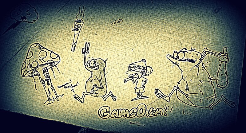 Cartoon Characters on Paper