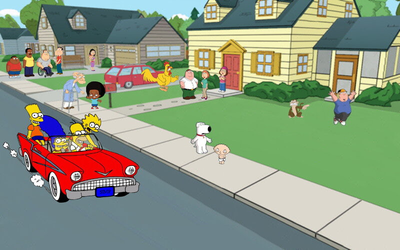 Cartoon Characters on Street