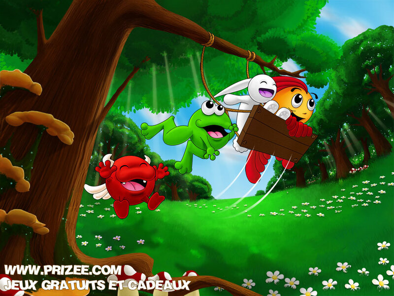 Cartoon Characters on Swing