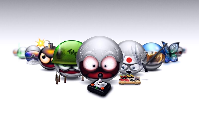 cartoon characters with game controller