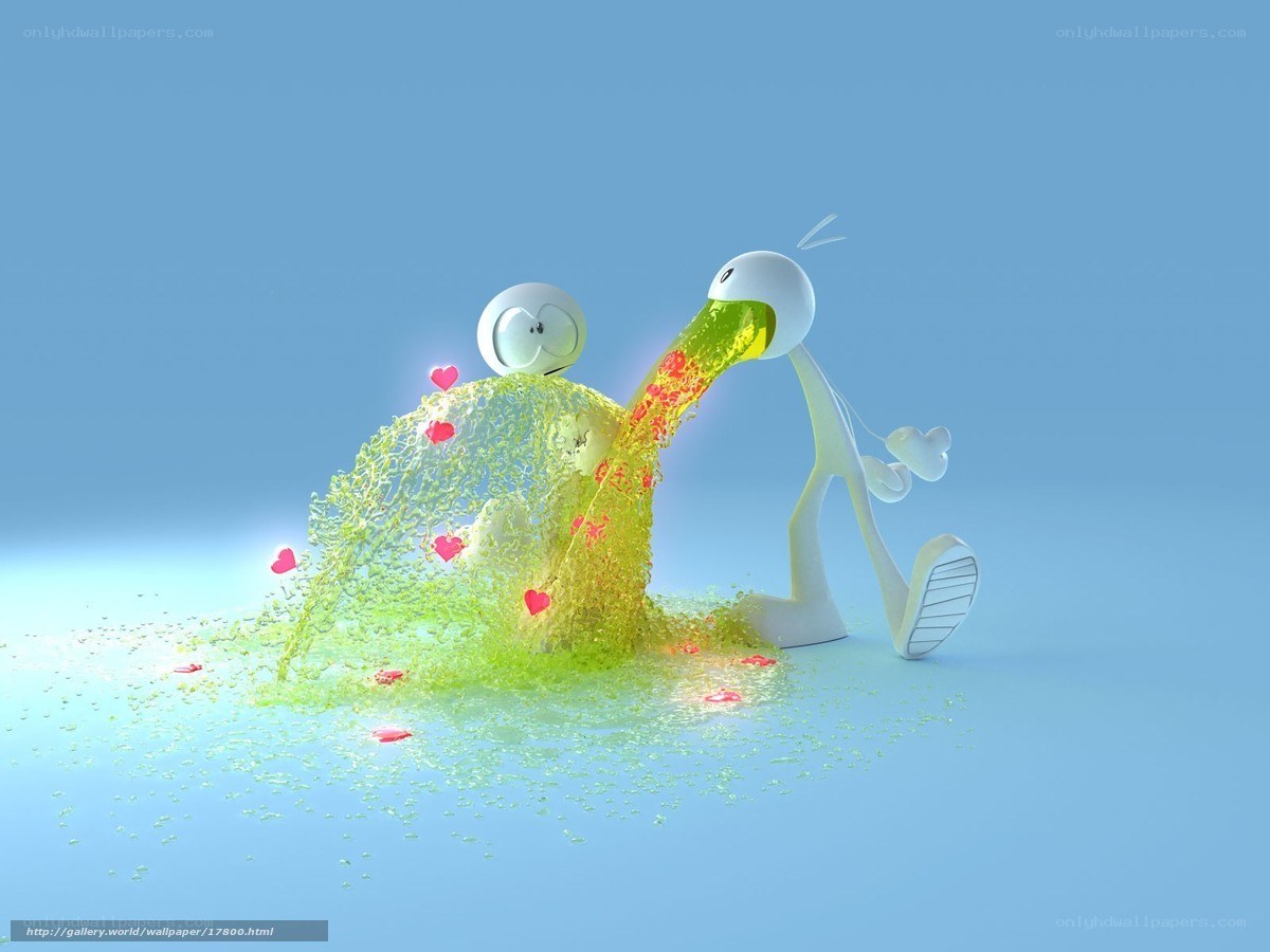 Cartoon characters with green liquid