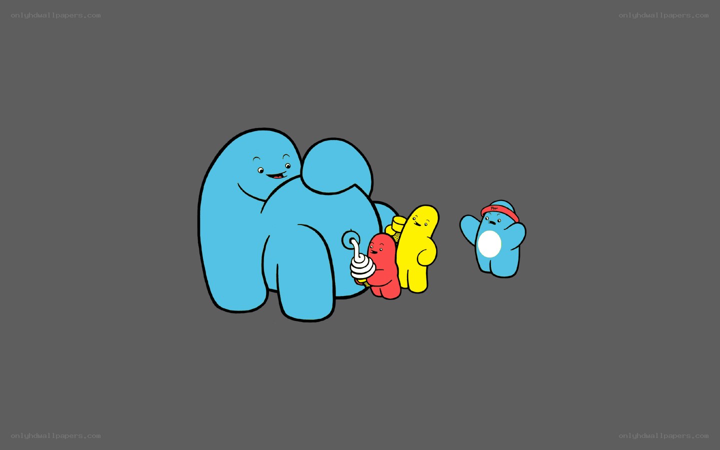 cartoon characters with ice cream