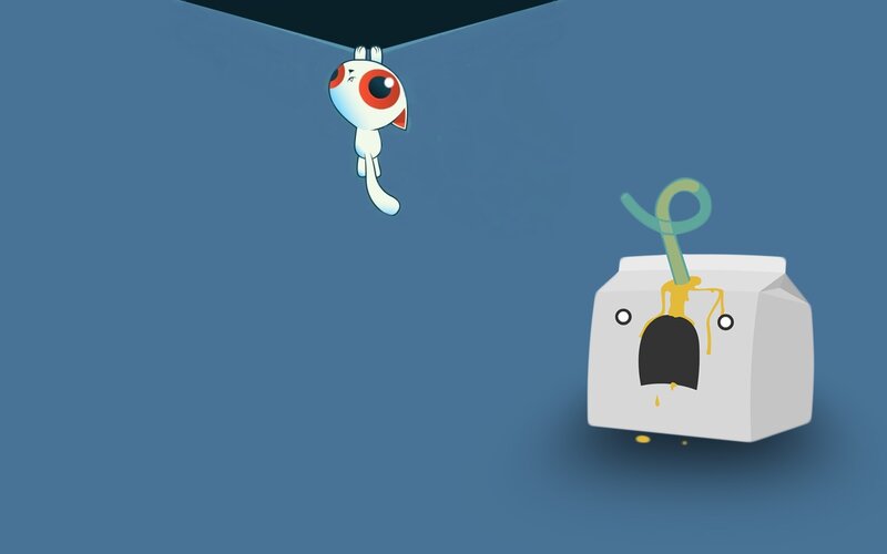 cartoon characters with milk carton
