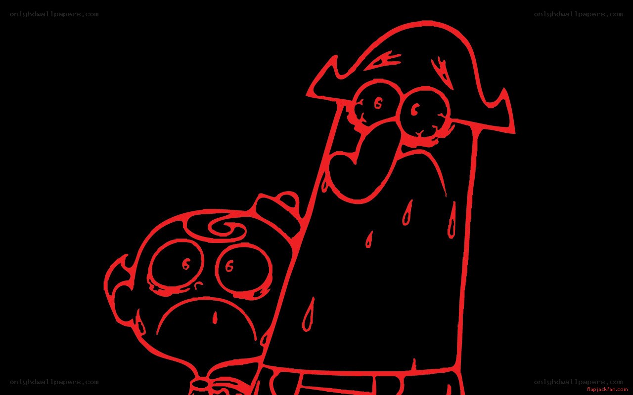 Cartoon characters with red outlines