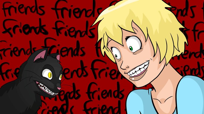 Cartoon characters with sharp teeth