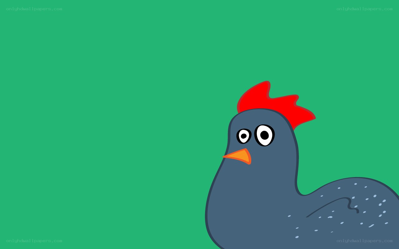 cartoon chicken on green
