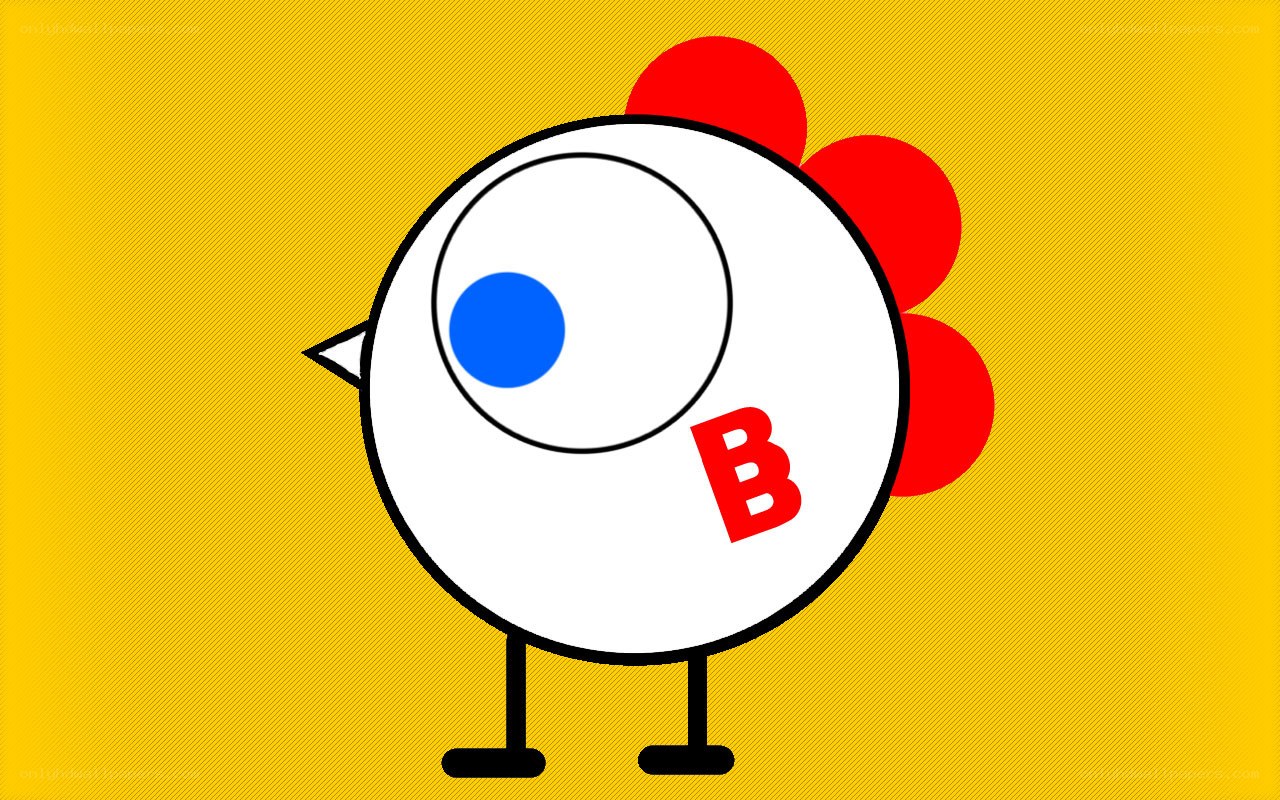 cartoon chicken with letter B