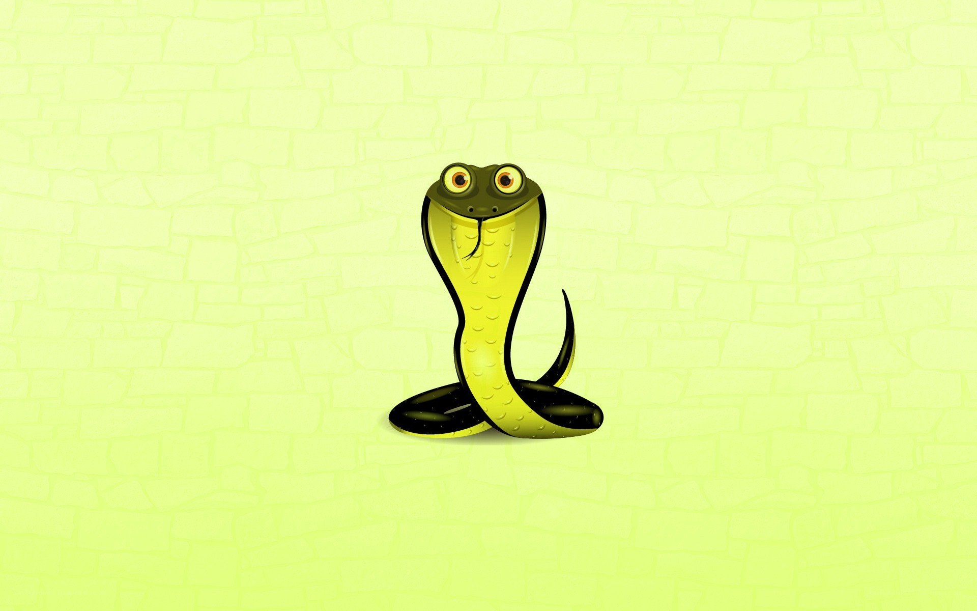 cartoon cobra on green background