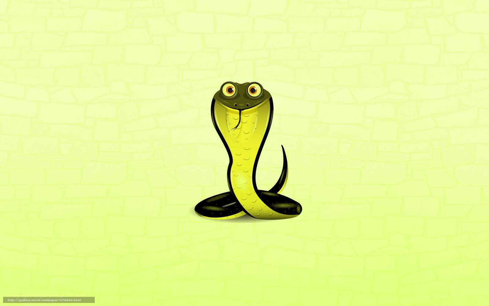 cartoon cobra on green wall