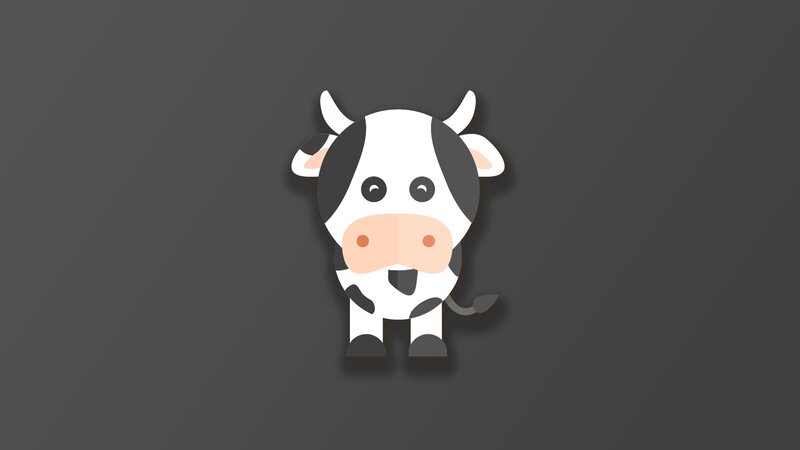 Cartoon Cow — Gray
