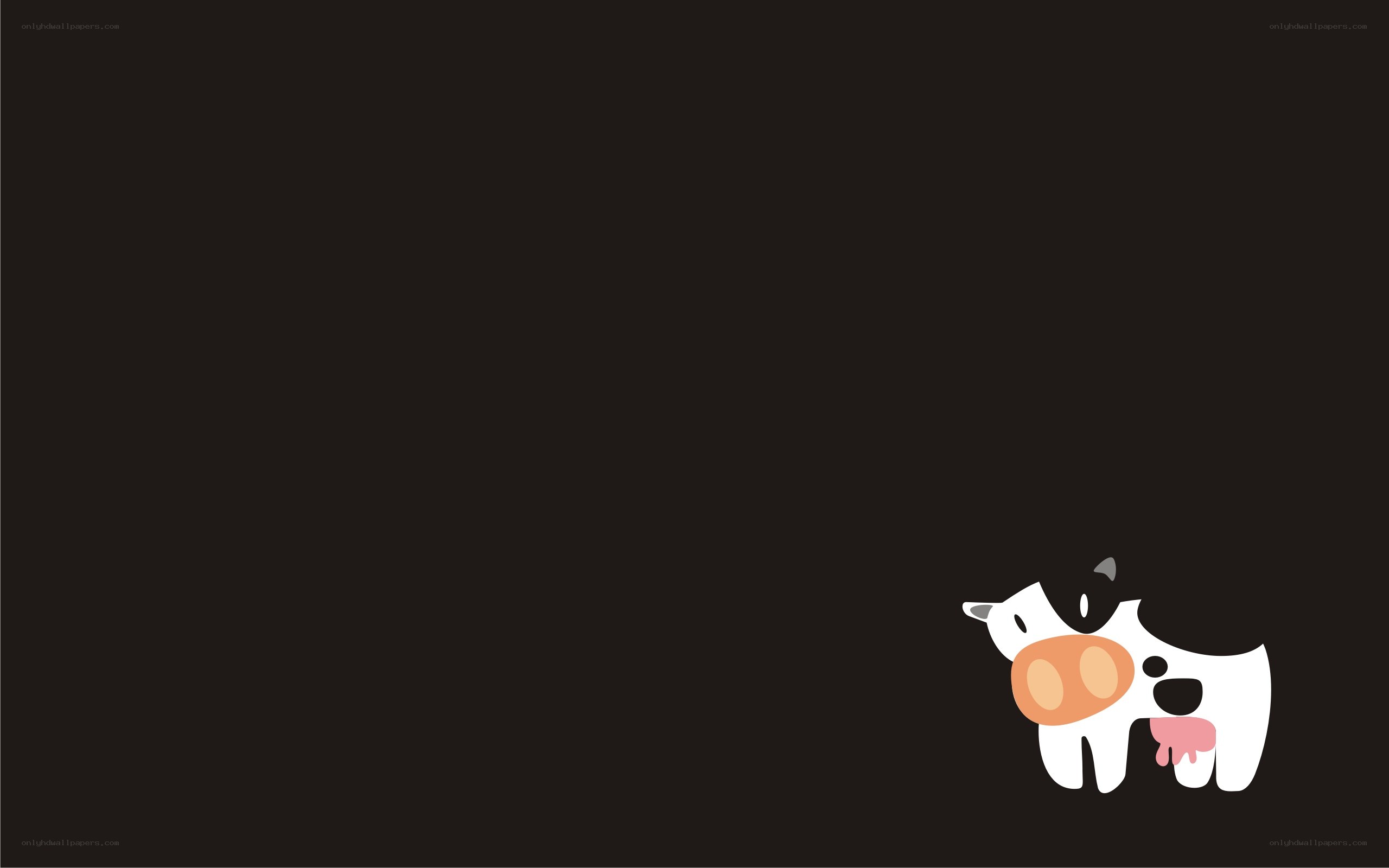 cartoon cow on dark background