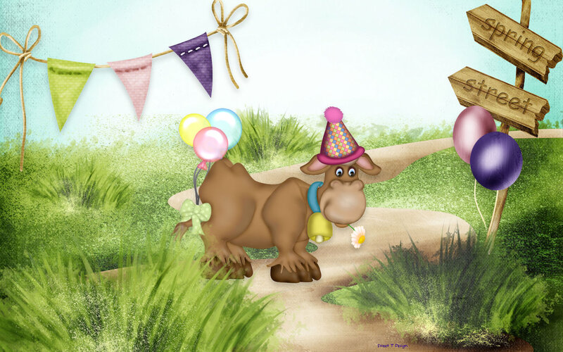 Cartoon Cow on Path